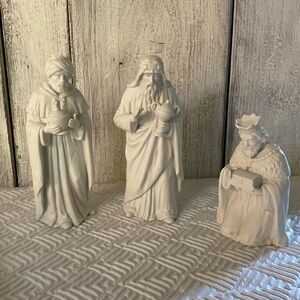 Home interiors vintage Christmas White wiseman set nativity 5616 homeco